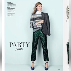 NWT | J. Crew Green Jacquard pants | Size 4